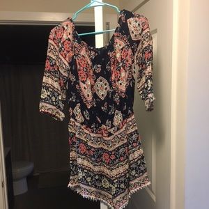 VICI Navy/Pink drawstring romper